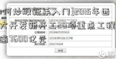 [如何炒股新手入门]2015年西部大开发新开工30项重点工程 投资逾7600亿元